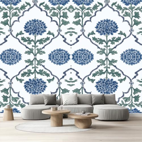 Selbstklebende Tapete Landhaus Blumenmotiv Wandtapete Wohnzimmer Botanisch Floral Blätter Fototapete Schlafzimmer Wandfolie Blau Dahlie Vliestapete Küchentapete Klebefolie Abwaschbar 280x400 cm Selbstklebende Tapete Landhaus Blumenmotiv Wandtapete Wohnzimmer Botanisch Floral Blätter Fototapete Schlafzimmer Wandfolie Blau Dahlie Vliestapete Küchentapete Klebefolie Abwaschbar 280x400 cm von Tyafsgvqo