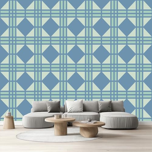Tapete Kinderzimmer Raute Kariert Fototapete Wohnzimmer Geometrisch Gitter Vliestapete Küche Retro Minimalistisch Wandtapete Schlafzimmer Wasserfest Abwaschbar Möbelfolie Selbstklebend 250x350 cm von Tyafsgvqo