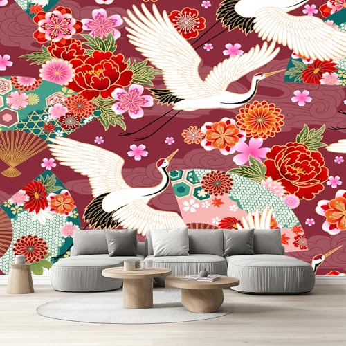 Tapete Schlafzimmer Blumen Kranich, Selbstklebende Tapete Tradition Japanischer Stil Vliestapete Fototapete Asiatisch Kultur Küchentapete Klebefolie Wandtapete Wohnzimmer Kinderzimmer 150x105 cm Tapete Schlafzimmer Blumen Kranich, Selbstklebende Tapete Tradition Japanischer Stil Vliestapete Fototapete Asiatisch Kultur Küchentapete Klebefolie Wandtapete Wohnzimmer Kinderzimmer 150x105 cm von Tyafsgvqo