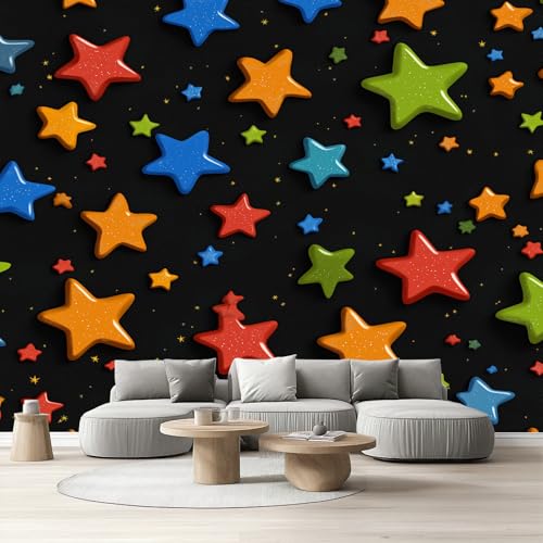Tapete Schlafzimmer Bunt Sterne, Selbstklebende Tapete Niedlich Cartoon Vliestapete Fototapete Spielerisch Karikatur Küchentapete Abwaschbar Klebefolie Wandtapete Wohnzimmer Kinderzimmer 150x105 cm Tapete Schlafzimmer Bunt Sterne, Selbstklebende Tapete Niedlich Cartoon Vliestapete Fototapete Spielerisch Karikatur Küchentapete Abwaschbar Klebefolie Wandtapete Wohnzimmer Kinderzimmer 150x105 cm von Tyafsgvqo