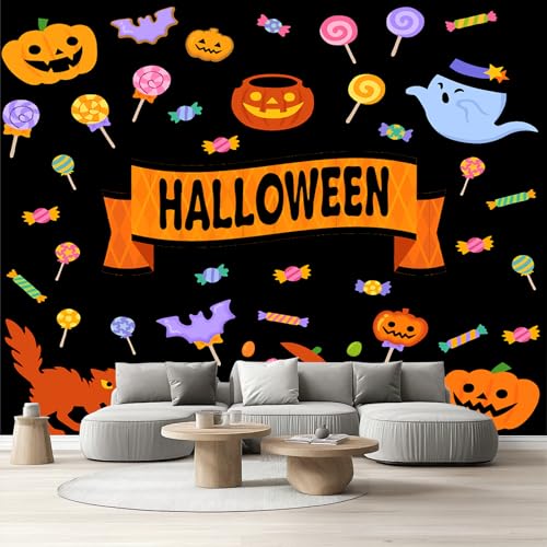 Tapete Schlafzimmer Halloween Thema, Selbstklebende Tapete Kürbis Katze Geist Vliestapete Fototapete Süßes Oder Saures Küchentapete Abwaschbar Klebefolie Wandtapete Wohnzimmer Kinderzimmer 150x105 cm Tapete Schlafzimmer Halloween Thema, Selbstklebende Tapete Kürbis Katze Geist Vliestapete Fototapete Süßes Oder Saures Küchentapete Abwaschbar Klebefolie Wandtapete Wohnzimmer Kinderzimmer 150x105 cm von Tyafsgvqo