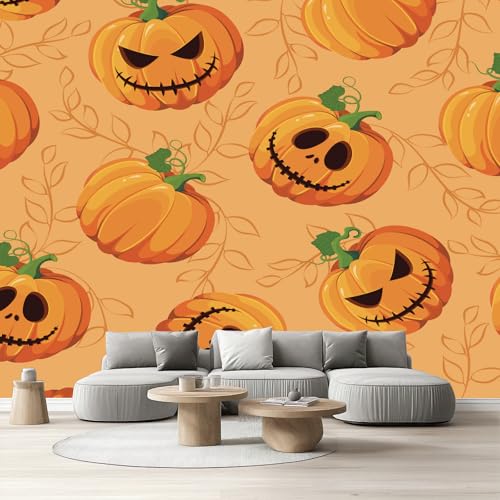 Tapete Schlafzimmer Lustige Kürbis, Selbstklebende Tapete Herbst Halloween Vliestapete Fototapete Cartoon Festival Küchentapete Abwaschbar Klebefolie Wandtapete Wohnzimmer Kinderzimmer 150x105 cm Tapete Schlafzimmer Lustige Kürbis, Selbstklebende Tapete Herbst Halloween Vliestapete Fototapete Cartoon Festival Küchentapete Abwaschbar Klebefolie Wandtapete Wohnzimmer Kinderzimmer 150x105 cm von Tyafsgvqo