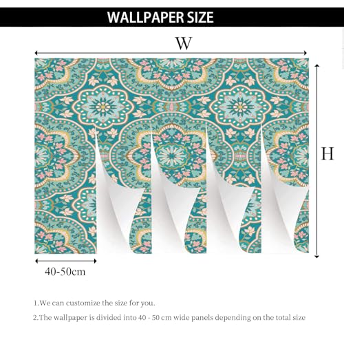 Tapete Schlafzimmer Mandala, Selbstklebende Tapete Bohemian Blumen Vliestapete Fototapete Vintage Orientalisch Küchentapete Abwaschbar Klebefolie Wandtapete Wohnzimmer Kinderzimmer 150x105 cm Tapete Schlafzimmer Mandala, Selbstklebende Tapete Bohemian Blumen Vliestapete Fototapete Vintage Orientalisch Küchentapete Abwaschbar Klebefolie Wandtapete Wohnzimmer Kinderzimmer 150x105 cm von Tyafsgvqo