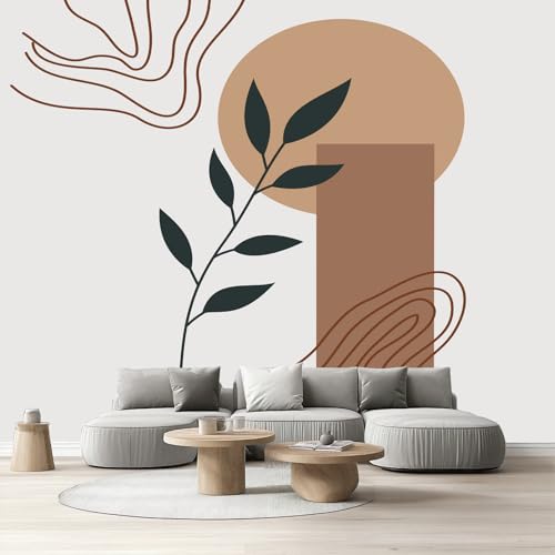 Tapete Schlafzimmer Mid Century, Selbstklebende Tapete Minimalistisch Modern Vliestapete Fototapete Abstrakte Kunst Küchentapete Abwaschbar Klebefolie Wandtapete Wohnzimmer Kinderzimmer 150x105 cm von Tyafsgvqo