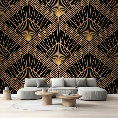 Tapete Schlafzimmer Schwarz Gold, Selbstklebende Tapete Geometrisch Muster Vliestapete Fototapete Abstrakte Modern Luxus Küchentapete Abwaschbar Klebefolie Wandtapete Wohnzimmer Kinderzimmer 150x105cm Tapete Schlafzimmer Schwarz Gold, Selbstklebende Tapete Geometrisch Muster Vliestapete Fototapete Abstrakte Modern Luxus Küchentapete Abwaschbar Klebefolie Wandtapete Wohnzimmer Kinderzimmer 150x105cm von Tyafsgvqo