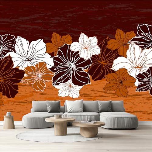 Tapete Schlafzimmer Vintage Blumenmuster, Selbstklebende Tapete Floral Hibiskus Vliestapete Fototapete Modern Braun Küchentapete Abwaschbar Klebefolie Wandtapete Wohnzimmer Kinderzimmer 150x105 cm Tapete Schlafzimmer Vintage Blumenmuster, Selbstklebende Tapete Floral Hibiskus Vliestapete Fototapete Modern Braun Küchentapete Abwaschbar Klebefolie Wandtapete Wohnzimmer Kinderzimmer 150x105 cm von Tyafsgvqo