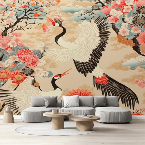 Tapete Wohnzimmer Tradition Japanischer Stil, Selbstklebende Tapete Kranich Blumen Wandtapete Schlafzimmer Vliestapete Antike Asiatisch Kultur Fototapete Küche Abwaschbar Kinderzimmer 200x140 cm Tapete Wohnzimmer Tradition Japanischer Stil, Selbstklebende Tapete Kranich Blumen Wandtapete Schlafzimmer Vliestapete Antike Asiatisch Kultur Fototapete Küche Abwaschbar Kinderzimmer 200x140 cm von Tyafsgvqo