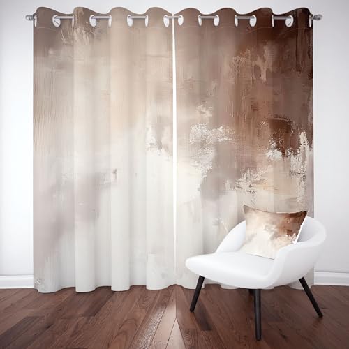 Tyafsgvqo Abstrakte Kunst Verdunkelungsvorhange 2er Set, Art Ölgemälde Vorhänge Wohnzimmer 160x132 cm Modern Minimalistisch Gardine Blickdicht Thermo mit Ösen Schlafzimmer Fensterdekoration von Tyafsgvqo
