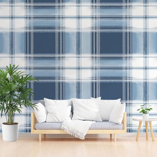 Tyafsgvqo Blue Kariert Vliestapete 308x220 cm, Landhauskaromuster Selbstklebende Tapete, Wasserfest Fototapete, Geometrisch Gestreift Linie Tapete Wohnzimmer Schlafzimmer Kinderzimmer Küche Wanddeko Tyafsgvqo Blue Kariert Vliestapete 308x220 cm, Landhauskaromuster Selbstklebende Tapete, Wasserfest Fototapete, Geometrisch Gestreift Linie Tapete Wohnzimmer Schlafzimmer Kinderzimmer Küche Wanddeko von Tyafsgvqo