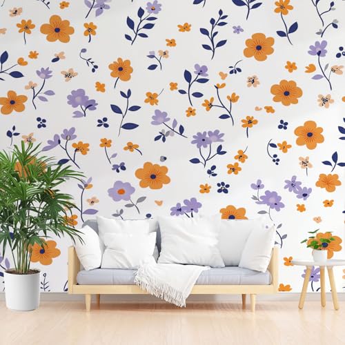 Tyafsgvqo Blumenmuster Tapete Wasserfest, Pflanzen Blätter Floral Vliestapete Möbelfolie Selbstklebend, Landhausstil Bauernhaus Fototapete Wandtapete Wohnzimmer Schlafzimmer Kinderzimmer 400x280 cm Tyafsgvqo Blumenmuster Tapete Wasserfest, Pflanzen Blätter Floral Vliestapete Möbelfolie Selbstklebend, Landhausstil Bauernhaus Fototapete Wandtapete Wohnzimmer Schlafzimmer Kinderzimmer 400x280 cm von Tyafsgvqo