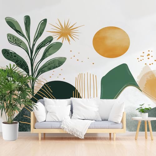 Tyafsgvqo Geometrisch Botanisch Laub Tapete, Boho Abstrakte Modern Selbstklebende Tapete Wasserfest Abwaschbar, Greenery Blätter Minimalistische Vliestapete Wohnzimmer Schlafzimmer 150x105cm Tyafsgvqo Geometrisch Botanisch Laub Tapete, Boho Abstrakte Modern Selbstklebende Tapete Wasserfest Abwaschbar, Greenery Blätter Minimalistische Vliestapete Wohnzimmer Schlafzimmer 150x105cm von Tyafsgvqo