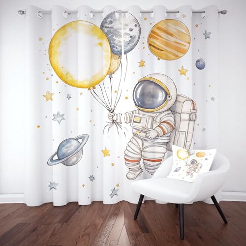 Tyafsgvqo Karikatur Astronaut Verdunkelungsvorhange 2er Set, Universum Planet Vorhänge Wohnzimmer 160x132 cm Ballon Galaxie Sterne Gardine Blickdicht Thermo mit Ösen Schlafzimmer Fensterdekoration Tyafsgvqo Karikatur Astronaut Verdunkelungsvorhange 2er Set, Universum Planet Vorhänge Wohnzimmer 160x132 cm Ballon Galaxie Sterne Gardine Blickdicht Thermo mit Ösen Schlafzimmer Fensterdekoration von Tyafsgvqo