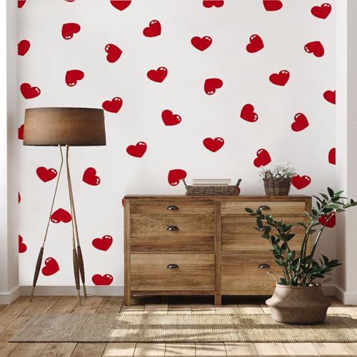 Tyafsgvqo Liebe Herz Fototapete Wasserfest, Romantisch Modern Vliestapete Möbelfolie Selbstklebend, Valentinstag Dekoration Tapete Wandtapete Wohnzimmer Schlafzimmer Kinderzimmer Küche 390x280 cm von Tyafsgvqo