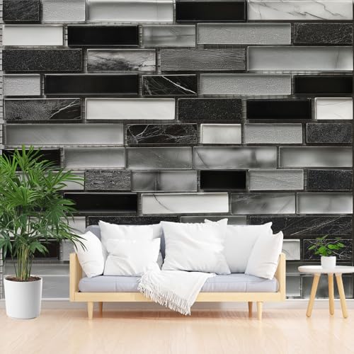 Tyafsgvqo Marmor Fliesen Tapete, Grau Schwarz Weiß Selbstklebende Tapete Wasserfest Abwaschbar, Modern Steinoptik Vliestapete Küche Wohnzimmer Schlafzimmer Kinderzimmer 250x350 cm Tyafsgvqo Marmor Fliesen Tapete, Grau Schwarz Weiß Selbstklebende Tapete Wasserfest Abwaschbar, Modern Steinoptik Vliestapete Küche Wohnzimmer Schlafzimmer Kinderzimmer 250x350 cm von Tyafsgvqo