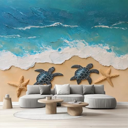 Tyafsgvqo Meeresschildkröte Seestern Selbstklebende Tapete, Meer Wave Strand Fototapete Wohnzimmer Wasserfest Wandfolie, Ölgemälde Küste Landschaft Wandtapete Vliestapete Schlafzimmer Küche 280x400 cm Tyafsgvqo Meeresschildkröte Seestern Selbstklebende Tapete, Meer Wave Strand Fototapete Wohnzimmer Wasserfest Wandfolie, Ölgemälde Küste Landschaft Wandtapete Vliestapete Schlafzimmer Küche 280x400 cm von Tyafsgvqo