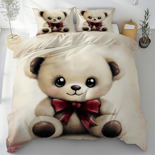 Tyafsgvqo Niedliche Teddybär Bettwäsche 135x200 3 Teilig, Puppe Bär Bettbezug Mikrofaser Wendebettwäsche mit Reißverschluss, Kinder Karikatur Bettwäsche Set mit 2 Kissenbezug 80x80 cm Tyafsgvqo Niedliche Teddybär Bettwäsche 135x200 3 Teilig, Puppe Bär Bettbezug Mikrofaser Wendebettwäsche mit Reißverschluss, Kinder Karikatur Bettwäsche Set mit 2 Kissenbezug 80x80 cm von Tyafsgvqo