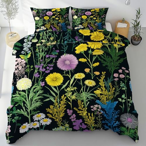 Tyafsgvqo Pflanzenmuster Bettwäsche 135x200 3 Teilig, Bunt Gänseblümchen Bettbezug Weich & Atmungsaktiv, Wildblumen Bettwäsche Set, Wendebettwäsche mit 2 Kissenbezug 80x80 Tyafsgvqo Pflanzenmuster Bettwäsche 135x200 3 Teilig, Bunt Gänseblümchen Bettbezug Weich & Atmungsaktiv, Wildblumen Bettwäsche Set, Wendebettwäsche mit 2 Kissenbezug 80x80 von Tyafsgvqo