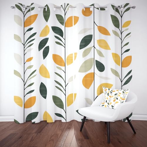 Tyafsgvqo Pflanzenmuster Gardinen Blickdicht 145x140 cm, Botanisch Blätter Vorhänge Schlafzimmer 2er Set, Landhausstil Verdunkelungsvorhange Wohnzimmer mit Ösen Thermo Kälteschutz Schallschutz Tyafsgvqo Pflanzenmuster Gardinen Blickdicht 145x140 cm, Botanisch Blätter Vorhänge Schlafzimmer 2er Set, Landhausstil Verdunkelungsvorhange Wohnzimmer mit Ösen Thermo Kälteschutz Schallschutz von Tyafsgvqo