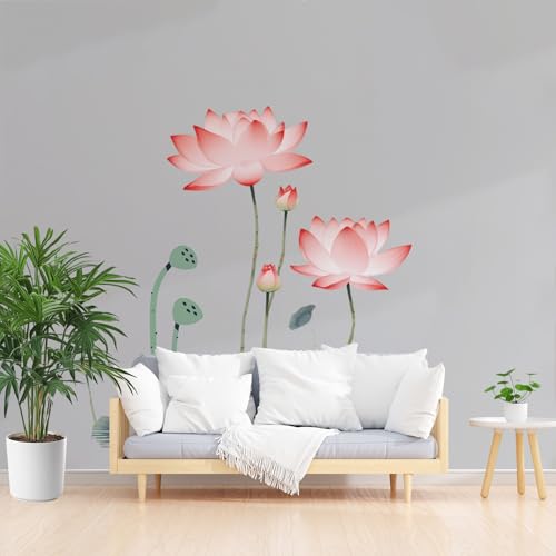 Tyafsgvqo Rosa Lotus Floral Tapete, Zen Botanisch Blumen Selbstklebende Tapete Wasserfest Abwaschbar, Minimalistisch Elegant Vliestapete Fototapete Küche Wohnzimmer Schlafzimmer Kinderzimmer 250x350cm Tyafsgvqo Rosa Lotus Floral Tapete, Zen Botanisch Blumen Selbstklebende Tapete Wasserfest Abwaschbar, Minimalistisch Elegant Vliestapete Fototapete Küche Wohnzimmer Schlafzimmer Kinderzimmer 250x350cm von Tyafsgvqo