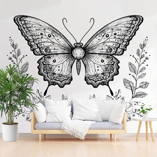 Tyafsgvqo Schmetterling Selbstklebende Tapete, Insekt Blumen Vliestapete Wasserfest Abwaschbare, Minimalistische Schwarz Weiß Tapete Fototapete Wohnzimmer Schlafzimmer Küche Wanddeko 250x370 cm Tyafsgvqo Schmetterling Selbstklebende Tapete, Insekt Blumen Vliestapete Wasserfest Abwaschbare, Minimalistische Schwarz Weiß Tapete Fototapete Wohnzimmer Schlafzimmer Küche Wanddeko 250x370 cm von Tyafsgvqo