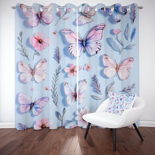 Tyafsgvqo Schmetterling Vorhange Blickdicht 2er Set, Lavendel Blumen Gardinen mit Ösen Curtain Natur Insekten Pflanzen Verdunklungsvorhänge 175 cm Lang 70 Breit Thermovorhang Wohnzimmer Schlafzimmer Tyafsgvqo Schmetterling Vorhange Blickdicht 2er Set, Lavendel Blumen Gardinen mit Ösen Curtain Natur Insekten Pflanzen Verdunklungsvorhänge 175 cm Lang 70 Breit Thermovorhang Wohnzimmer Schlafzimmer von Tyafsgvqo