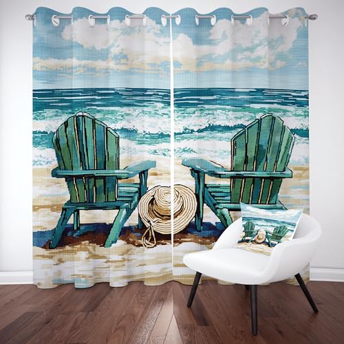Tyafsgvqo Sommer Küste Vorhang mit Ösen 2er Set, Meereswelle Strand loungesessel Gardinen Wohnzimmer 245x70 cm, Hawaii Urlaub Verdunkelungsvorhange Blickdicht Thermo Kälteschutz Drapes Schlafzimmer Tyafsgvqo Sommer Küste Vorhang mit Ösen 2er Set, Meereswelle Strand loungesessel Gardinen Wohnzimmer 245x70 cm, Hawaii Urlaub Verdunkelungsvorhange Blickdicht Thermo Kälteschutz Drapes Schlafzimmer von Tyafsgvqo