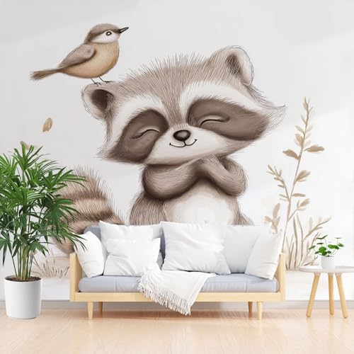 Tyafsgvqo Waschbär Vogel Selbstklebende Tapete, Niedliche Tier Vliestapete Wasserfest Wandfolie, Karikatur Tiermotiv Tapete Fototapete Wohnzimmer Schlafzimmer Küche Wanddeko 290x432 cm Tyafsgvqo Waschbär Vogel Selbstklebende Tapete, Niedliche Tier Vliestapete Wasserfest Wandfolie, Karikatur Tiermotiv Tapete Fototapete Wohnzimmer Schlafzimmer Küche Wanddeko 290x432 cm von Tyafsgvqo
