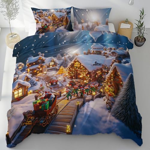 Tyafsgvqo Weihnachts Elf Bettwäsche 135x200 3 Teilig, Schlitten Bettbezug Mikrofaser Wendebettwäsche mit Reißverschluss, Wintermotiv Bettwäsche Set mit 2 Kissenbezug 80x80 cm Tyafsgvqo Weihnachts Elf Bettwäsche 135x200 3 Teilig, Schlitten Bettbezug Mikrofaser Wendebettwäsche mit Reißverschluss, Wintermotiv Bettwäsche Set mit 2 Kissenbezug 80x80 cm von Tyafsgvqo
