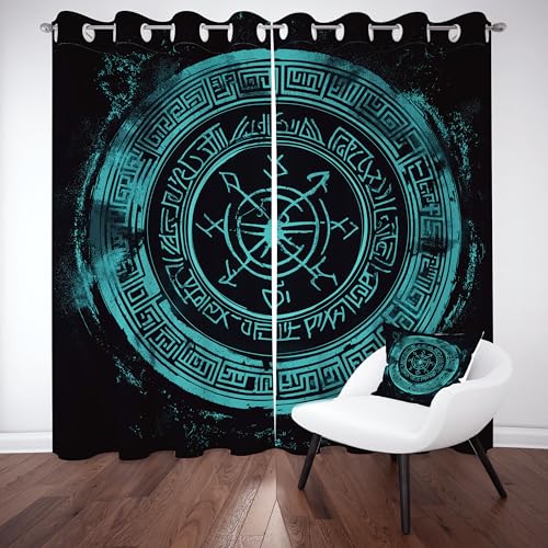 Tyafsgvqo Wikinger Vorhange Blickdicht 2er Set, Mystische Magic Runen Gardinen mit Ösen Curtain Viking Mythos Verdunklungsvorhänge 175 cm Lang 70 Breit Thermovorhang Wohnzimmer Schlafzimmer Tyafsgvqo Wikinger Vorhange Blickdicht 2er Set, Mystische Magic Runen Gardinen mit Ösen Curtain Viking Mythos Verdunklungsvorhänge 175 cm Lang 70 Breit Thermovorhang Wohnzimmer Schlafzimmer von Tyafsgvqo