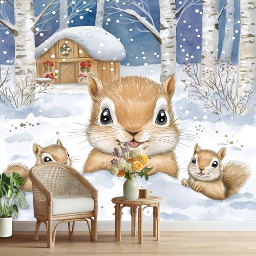 Vliestapete Eichhörnchen Selbstklebende Fototapete Winter Waldtiere Tapete Schlafzimmer Aquarell Niedlich Tier Wandtapete Wohnzimmer Kinderzimmer Wasserfest Möbelfolie Küche Flur 308x220 cm Vliestapete Eichhörnchen Selbstklebende Fototapete Winter Waldtiere Tapete Schlafzimmer Aquarell Niedlich Tier Wandtapete Wohnzimmer Kinderzimmer Wasserfest Möbelfolie Küche Flur 308x220 cm von Tyafsgvqo