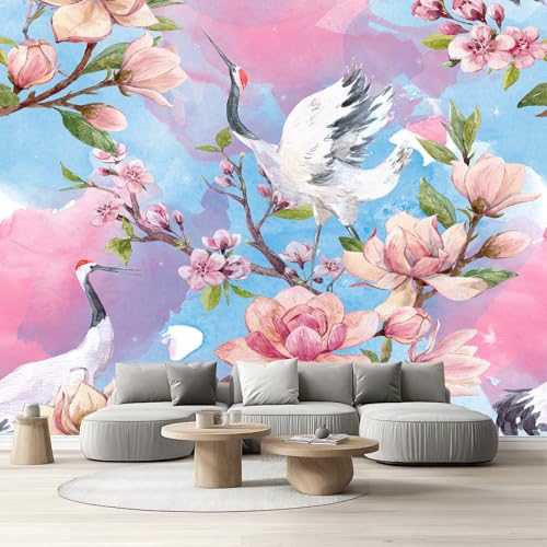 Vliestapete Kranich Magnolie Selbstklebende Fototapete Aquarell Blumen Vogel Tapete Schlafzimmer Japanischer Stil Wandtapete Wohnzimmer Kinderzimmer Wasserfest Möbelfolie Küche Flur 308x220 cm Vliestapete Kranich Magnolie Selbstklebende Fototapete Aquarell Blumen Vogel Tapete Schlafzimmer Japanischer Stil Wandtapete Wohnzimmer Kinderzimmer Wasserfest Möbelfolie Küche Flur 308x220 cm von Tyafsgvqo
