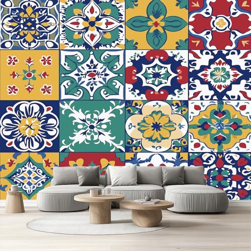 Vliestapete Mexikanisch Talavera Selbstklebende Fototapete Vintage Bohemian Tapete Schlafzimmer Bunt Abstrakte Blumen Wandtapete Wohnzimmer Kinderzimmer Wasserfest Möbelfolie Küche Flur 308x220 cm Vliestapete Mexikanisch Talavera Selbstklebende Fototapete Vintage Bohemian Tapete Schlafzimmer Bunt Abstrakte Blumen Wandtapete Wohnzimmer Kinderzimmer Wasserfest Möbelfolie Küche Flur 308x220 cm von Tyafsgvqo
