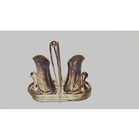 French Country Sliver Plated Swan Salz Und Pfeffer Set Mit Träger von TyandStacyTreasures