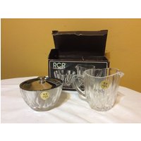 Kristall Milchkännchen Und Zuckerdose Set Made in Italy von TyandStacyTreasures