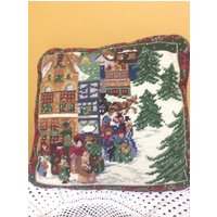 Nadelspitze Land Weihnachtslandschaft Kissen Genäht 13 " von TyandStacyTreasures