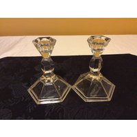 Set Kerzenleuchter Aus Bleikristall Vintage Michael C Fina von TyandStacyTreasures