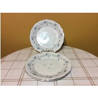 Viktorianisch Romantisch Johann Haviland Bavaria Germany Blaue Girlande China Speiseteller Set Mit 4 Stück von TyandStacyTreasures