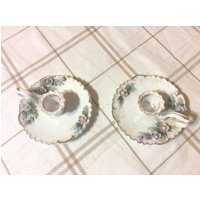 Vintage Linke China Floral Multicolor Paar Kerzenhalter Made in Japan Vintage Linke China Floral Multicolor Paar Kerzenhalter Made in Japan von TyandStacyTreasures