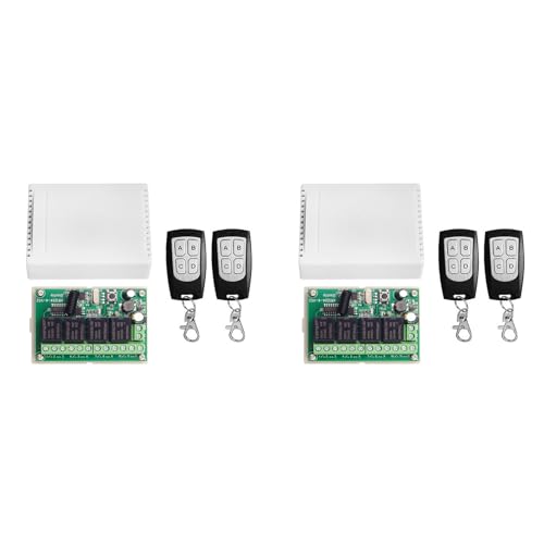 Tyatocepy 2 x 433 MHz Kabelloser Empfänger Fernbedienung Schalter Motor Controller DC 12 V 24 V 4 CH Relaismodul Sender Basteln von Tyatocepy