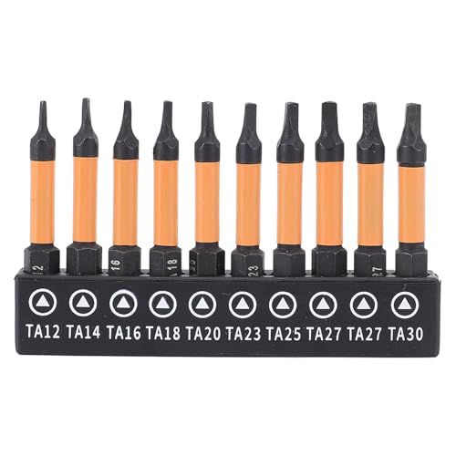 10 Pcs Triangular Screwdriver Bit Set, Magnetic Bits, S2 Steel Material with Storage Rack, Hex Shank 1/4 Inch for Furniture Assembly von Tyenaza