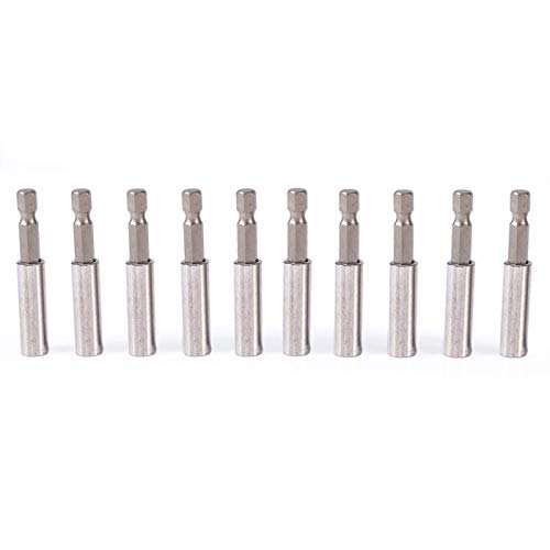 10 Stück Magnetisch Bithalter, Schnellwechsel Bithalter 1/4 Zoll Magnet Bit Verlängerungsset Akkuschrauber Geeignet, Professionelle Sechskantschaft Schlag Bithalter für Bohrmaschine Schraubendreher von Tyenaza