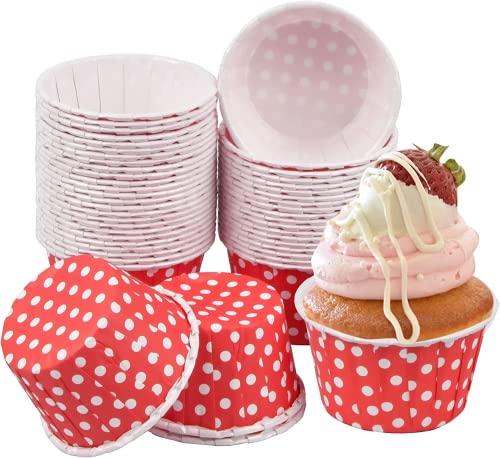 100 MuffinföRmchen Papier Muffinform Mini Papier Mini Muffins PapierföRmchen Minimuffinform Cupcake Förmchen Backpapier Muffinförmchen für Party Hochzeit Geburtstag Süßigkeiten Ofen Mikrowelle O(rot) von Tyenaza