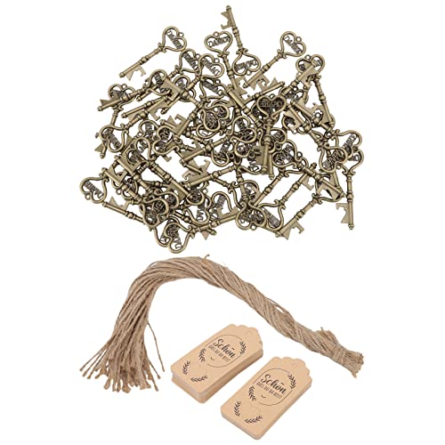 50 Sets Flaschenöffner Schlüssel, Liebes herz Vintage Skelett Schlüssel form Flaschen öffner mit Tags für Hochzeits bevorzugungen, Hochzeits geschenke Souvenirs Dekorationen von Tyenaza