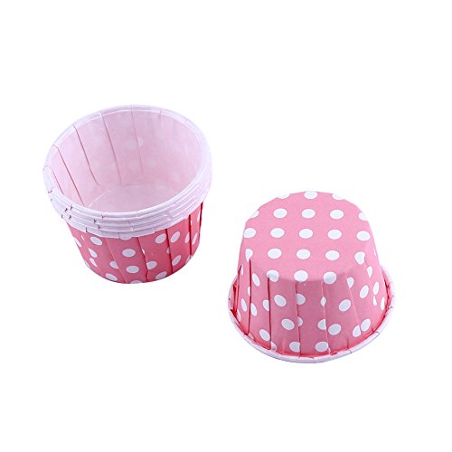 Tyenaza Cupcake Förmchen Backpapier Muffinförmchen für Party Hochzeit Geburtstag Süßigkeiten Ofen Mikrowelle O(Rosa) von Tyenaza