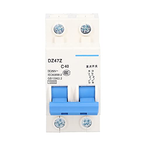 DZ47Z-2P, 250V 40A, DC Trennschalter Solar, Miniatur-Leistungsschalter DIN-Schienenmontage Niederspannung Elektrogeräte 2P DC 250V DZ47Z40A von Tyenaza