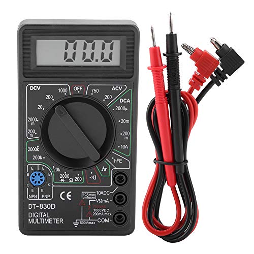 Digital Multimeter, DT830D Multifunktionstester Voltmeter Batterietester Spannungsprüfer Durchgangsprüfer Ohm Volt Ampere Messgerät mit LCD Display für Auto und Haushalt Elektro von Tyenaza