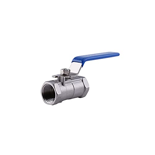 Edelstahl-Kugelhahn -Vollanschluss- 1/2 1PC 304 für Wasser, Öl und Gas mit Verriegelungsgriff und blauer PVC-Abdeckung von Tyenaza