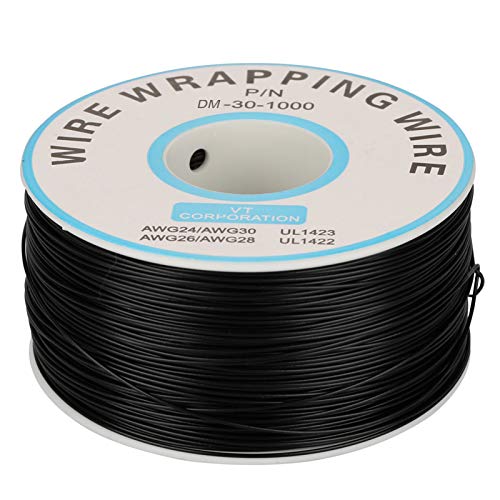Elektrisches Kupferkabel - 1 Rolle Wire-Wrapping Einzelner Kupferdraht Verzinntes Kupferkabel Drahtlitze 30AWG Kabel 0,25 mm Kerndurchmesser(schwarz) von Tyenaza