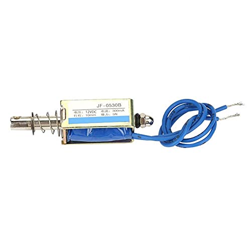 Magnet Elektromagnetnetz, JF-0530B DC 6V/12V/ 24V Solenoid Elektromagnetische Elektroschloss, Automatisierungssteuerung 300mA 5N 10mm Hub Push Pull Typ offener Rahmen(DC 12V) von Tyenaza