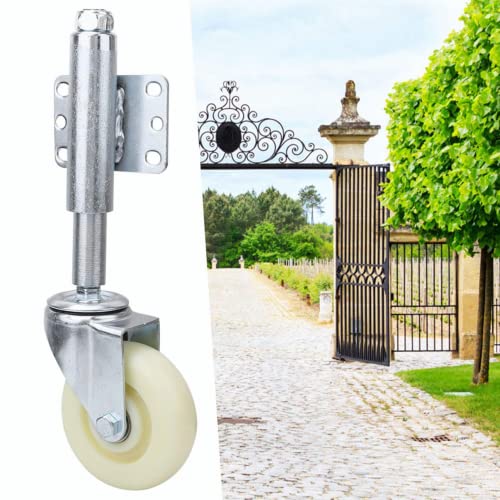 Torrolle 100mm mit Federbelastung, Rad mit Robuster Federung, Perfekt für Holztore, Zäune und Gartentor, Schwerlast-Torräder, Drehbare Torrolle, Belastbarkeit 50kg von Tyenaza